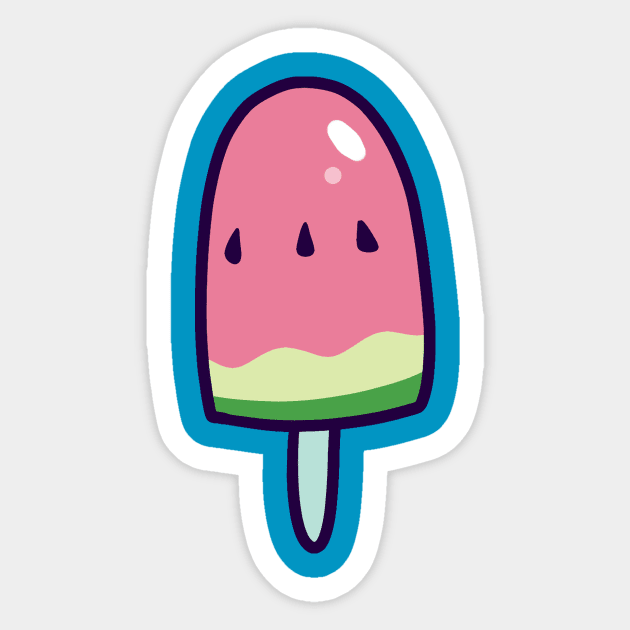 Watermelon Ice Pop Sticker by saradaboru